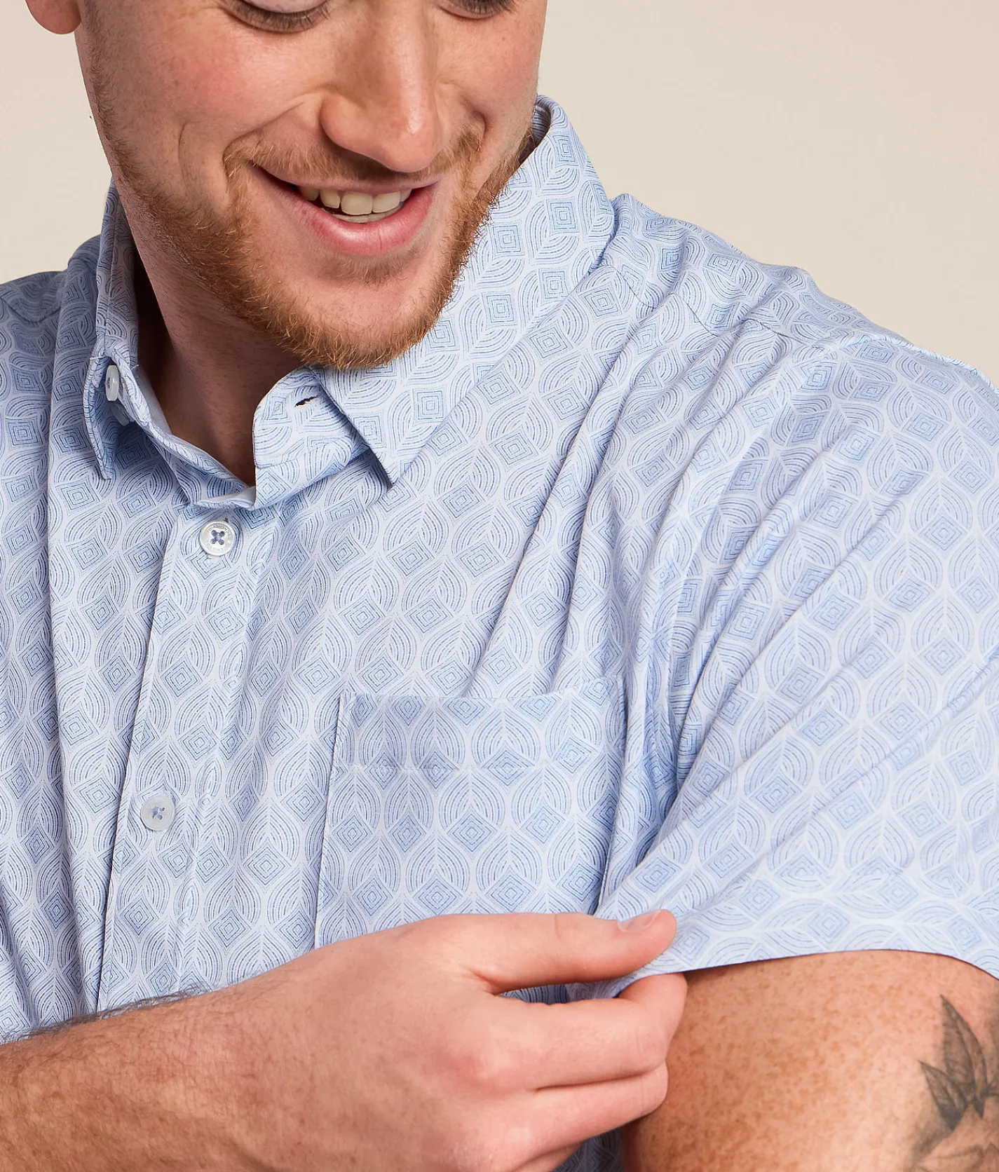 7Diamonds Costal Stretch Shirt Light Blue Outlet