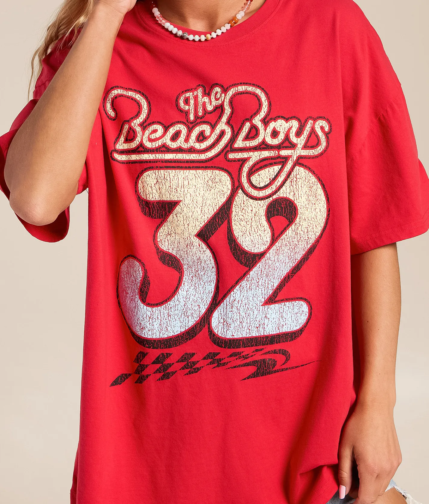 Tops | Life Clothing Co. The Beach Boys Oversized Band T-Shirt Red