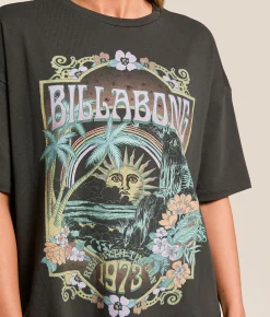 Tops | Billabong Counting Stars Oversized T-Shirt Off Black