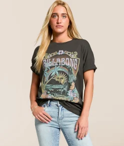 Tops | Billabong Counting Stars Oversized T-Shirt Off Black