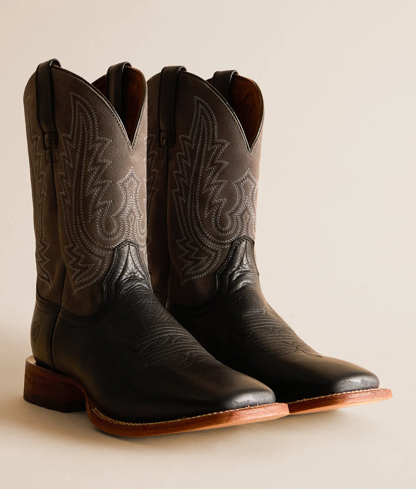 Shoes | Ariat County Roads Leather Cowboy Boot Ns Black Gm Grey Suede