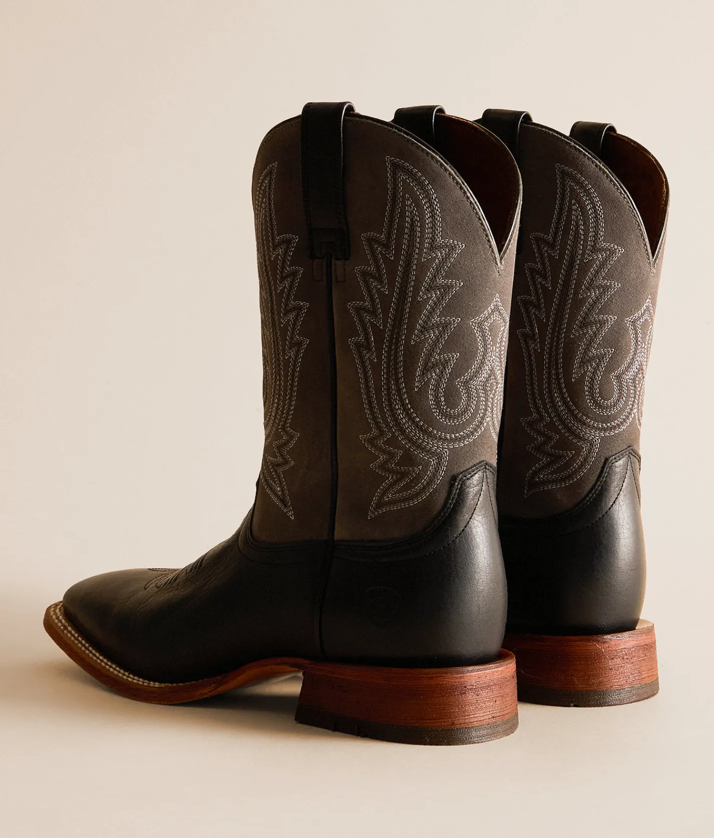 Shoes | Ariat County Roads Leather Cowboy Boot Ns Black Gm Grey Suede