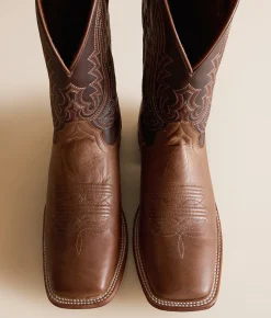Ariat County Roads Leather Cowboy Boot Wheat Tan Santa Fe Brown Hot