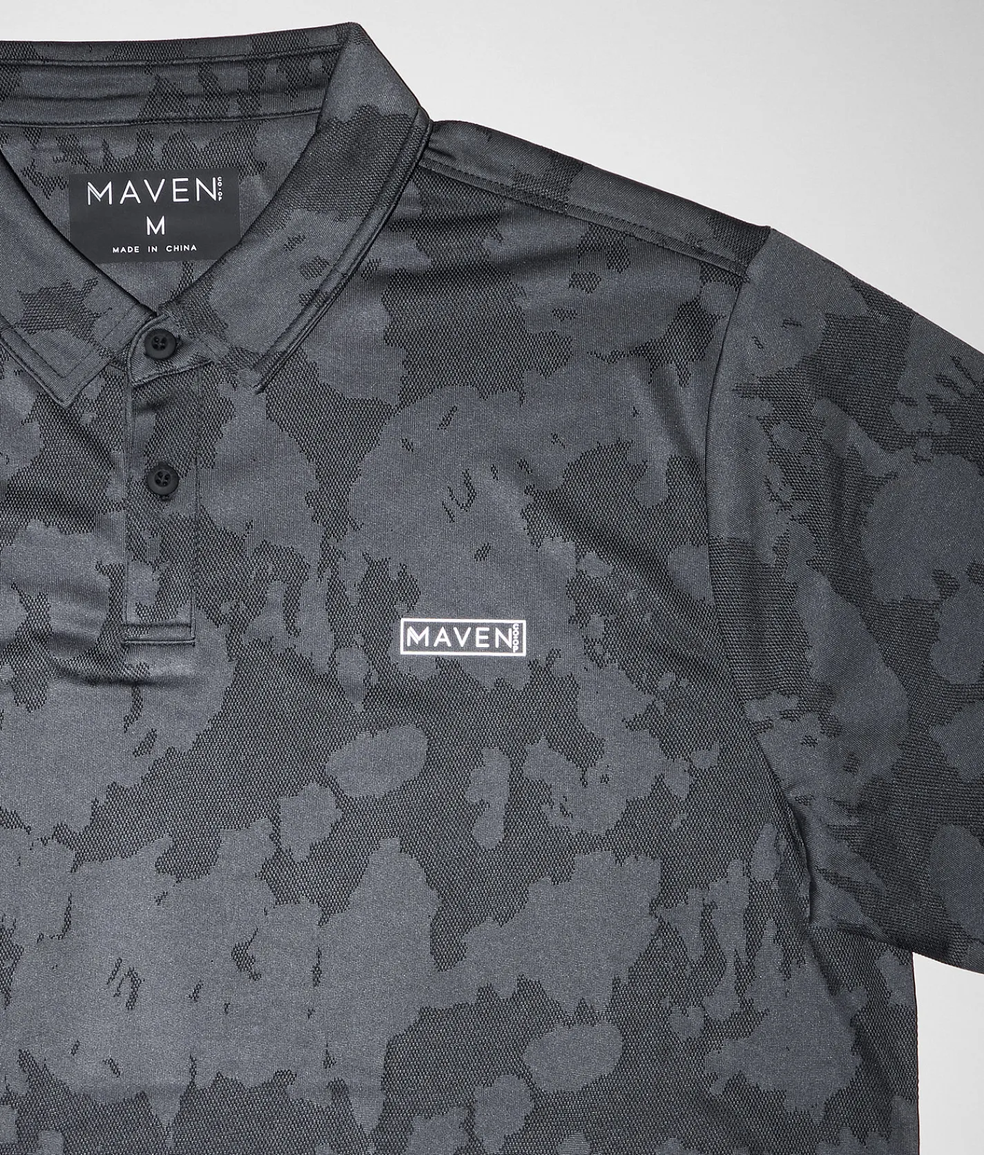 Maven Co-op Course Performance Polo Black Jaquard