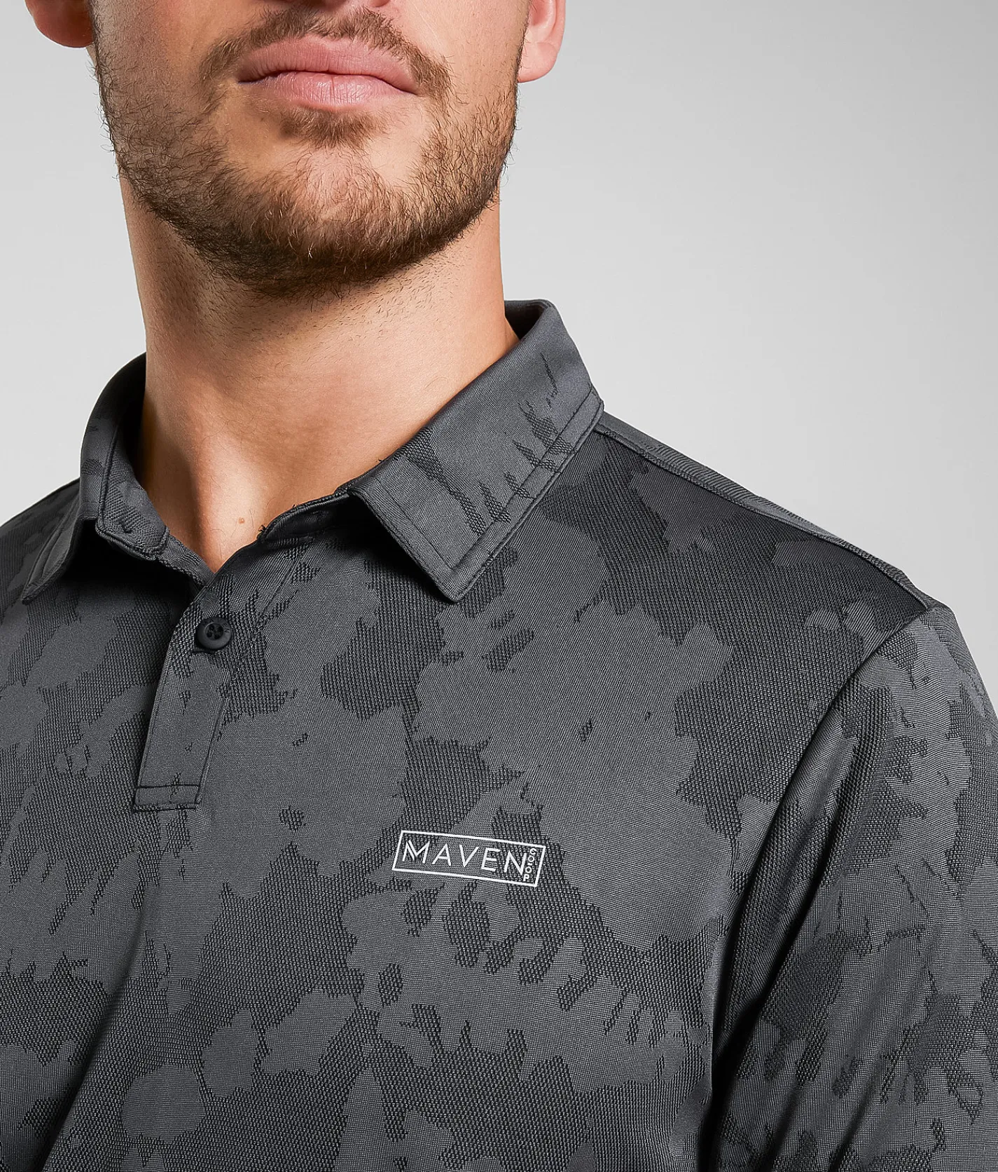 Maven Co-op Course Performance Polo Black Jaquard