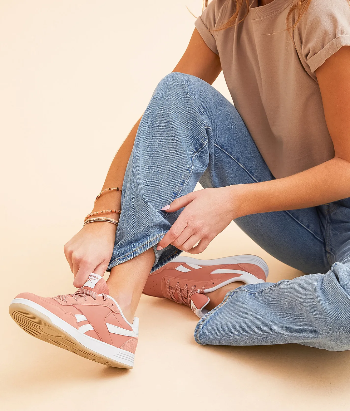 Shoes|Activewear | Reebok® Court Advance Leather Sneaker Clay Clay White
