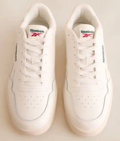 Reebok® Court Advance Leather Sneaker Natural Dk Green Natural Clearance