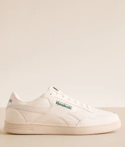 Reebok® Court Advance Leather Sneaker Natural Dk Green Natural Clearance