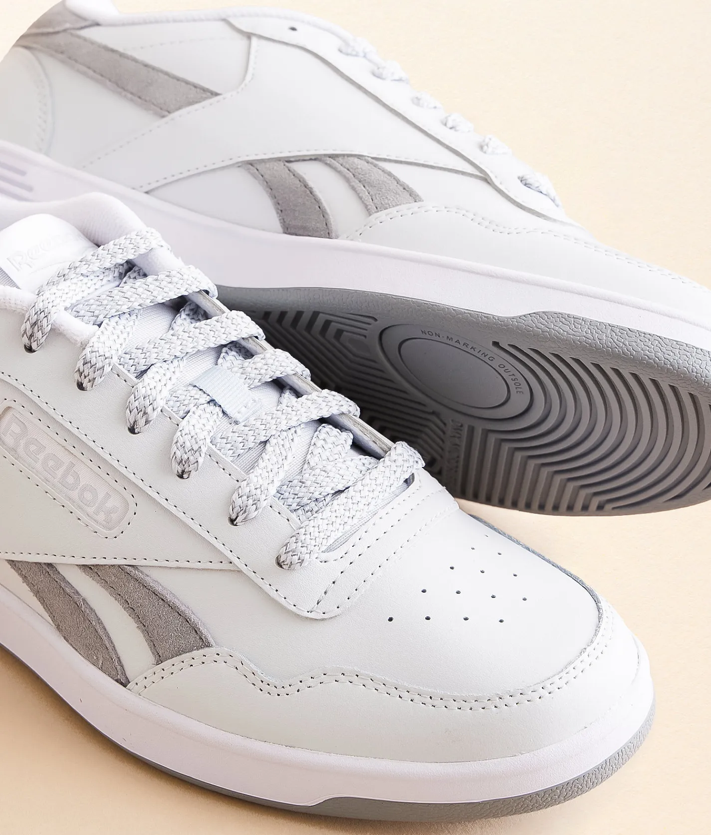 Reebok® Court Advance Leather Sneaker Moon Grey3 White Outlet