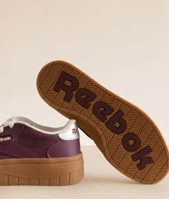 Reebok® Court Advance Surge Leather Sneaker Black Cherry Gum Chalk Outlet