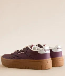 Reebok® Court Advance Surge Leather Sneaker Black Cherry Gum Chalk Outlet
