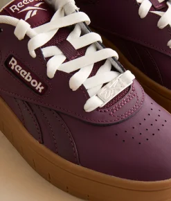 Reebok® Court Advance Surge Leather Sneaker Black Cherry Gum Chalk Outlet
