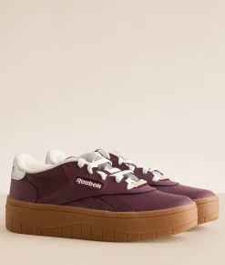 Reebok® Court Advance Surge Leather Sneaker Black Cherry Gum Chalk Outlet