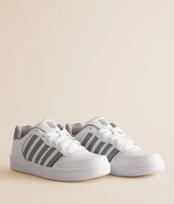 K-Swiss Court Palisades Leather Sneaker White Ultimate Gray Outlet