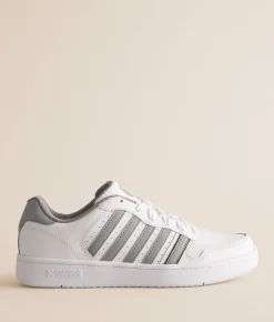 K-Swiss Court Palisades Leather Sneaker White Ultimate Gray Outlet