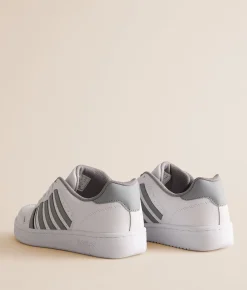 K-Swiss Court Palisades Leather Sneaker White Ultimate Gray Outlet