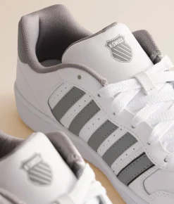 K-Swiss Court Palisades Leather Sneaker White Ultimate Gray Outlet