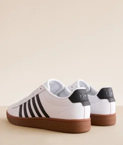 K-Swiss Court Tiebreak II Leather Sneaker White Black Gum Outlet