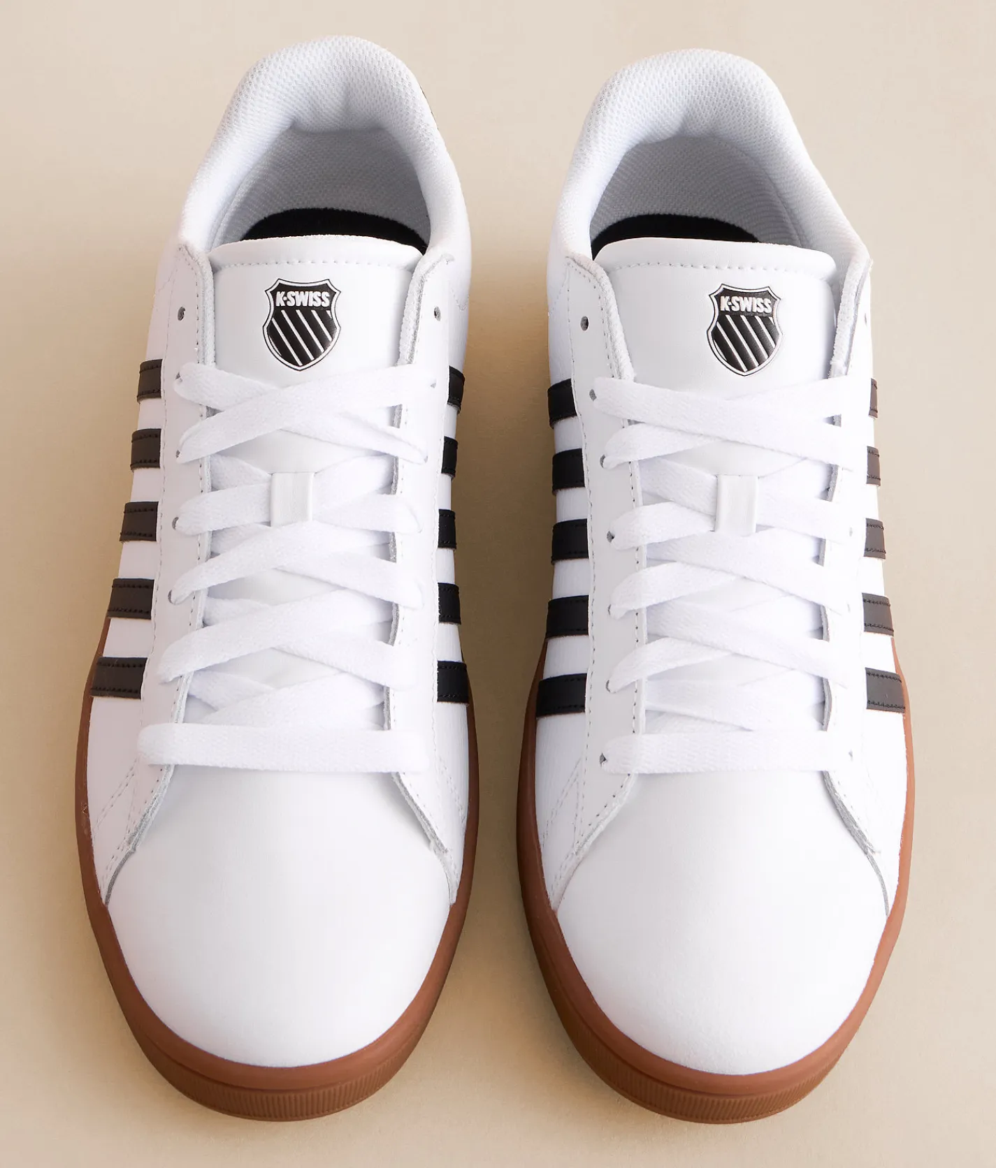 K-Swiss Court Tiebreak II Leather Sneaker White Black Gum Outlet