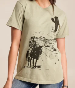 Tops | Ariat Cowboy Boyfriend T-Shirt Sandstone