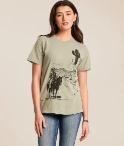 Tops | Ariat Cowboy Boyfriend T-Shirt Sandstone