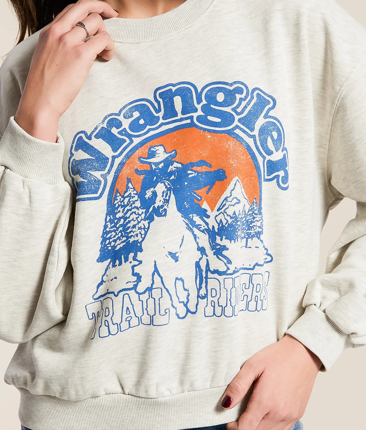 Tops | Wrangler® Cowboy Country Oversized Pullover Oat Mele