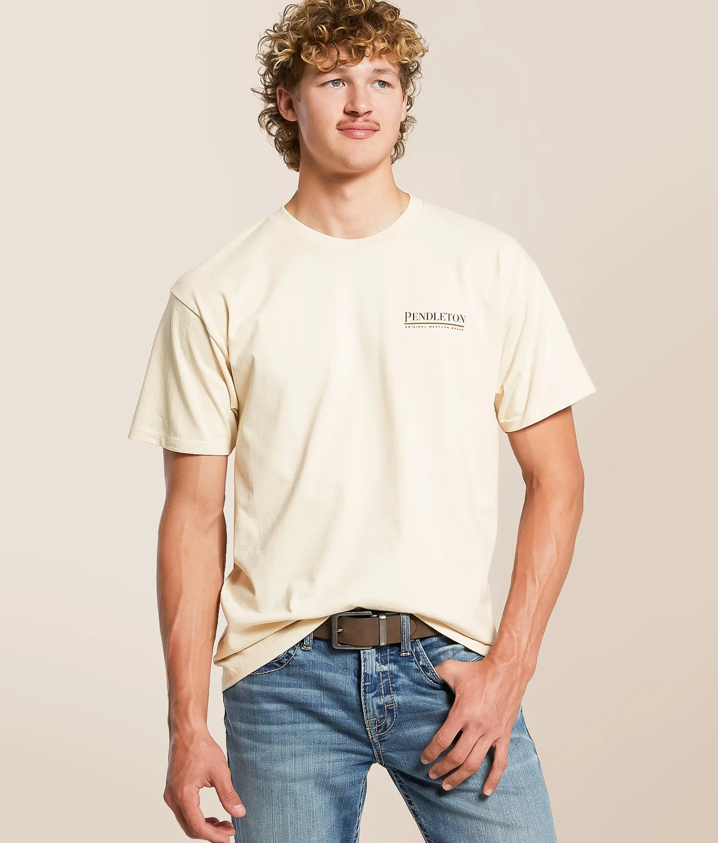 Tops|Graphic T-Shirts | Pendleton Cowboy Lasso T-Shirt Cream