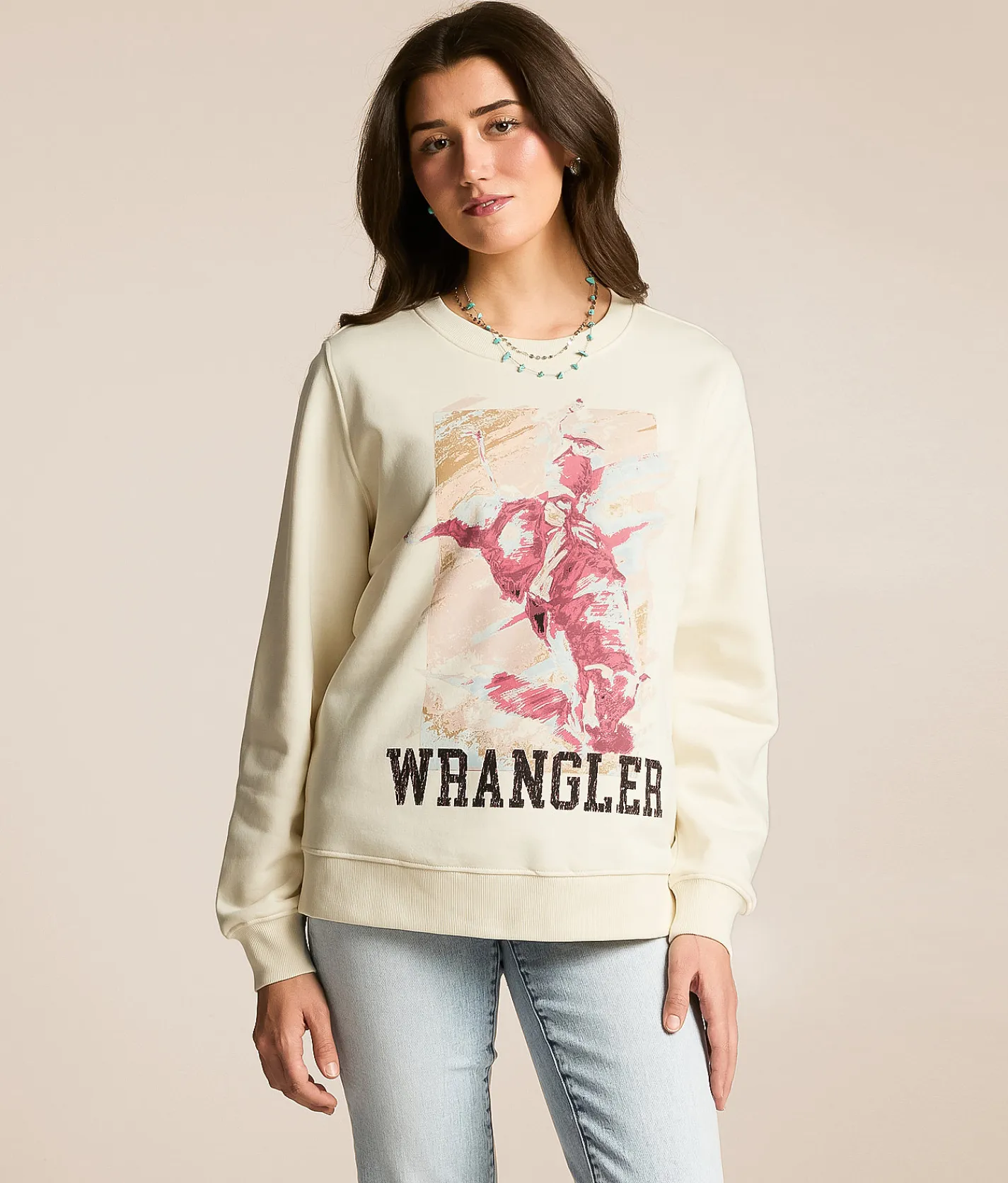 Wrangler® Cowboy Oversized Pullover Whisper White Sale