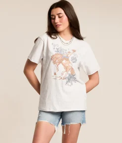 Tops | Ariat Cowboy Rose Oversized T-Shirt Steel Heather
