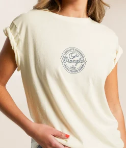 Wrangler® Cowboy T-Shirt Marshmallow Heather Clearance