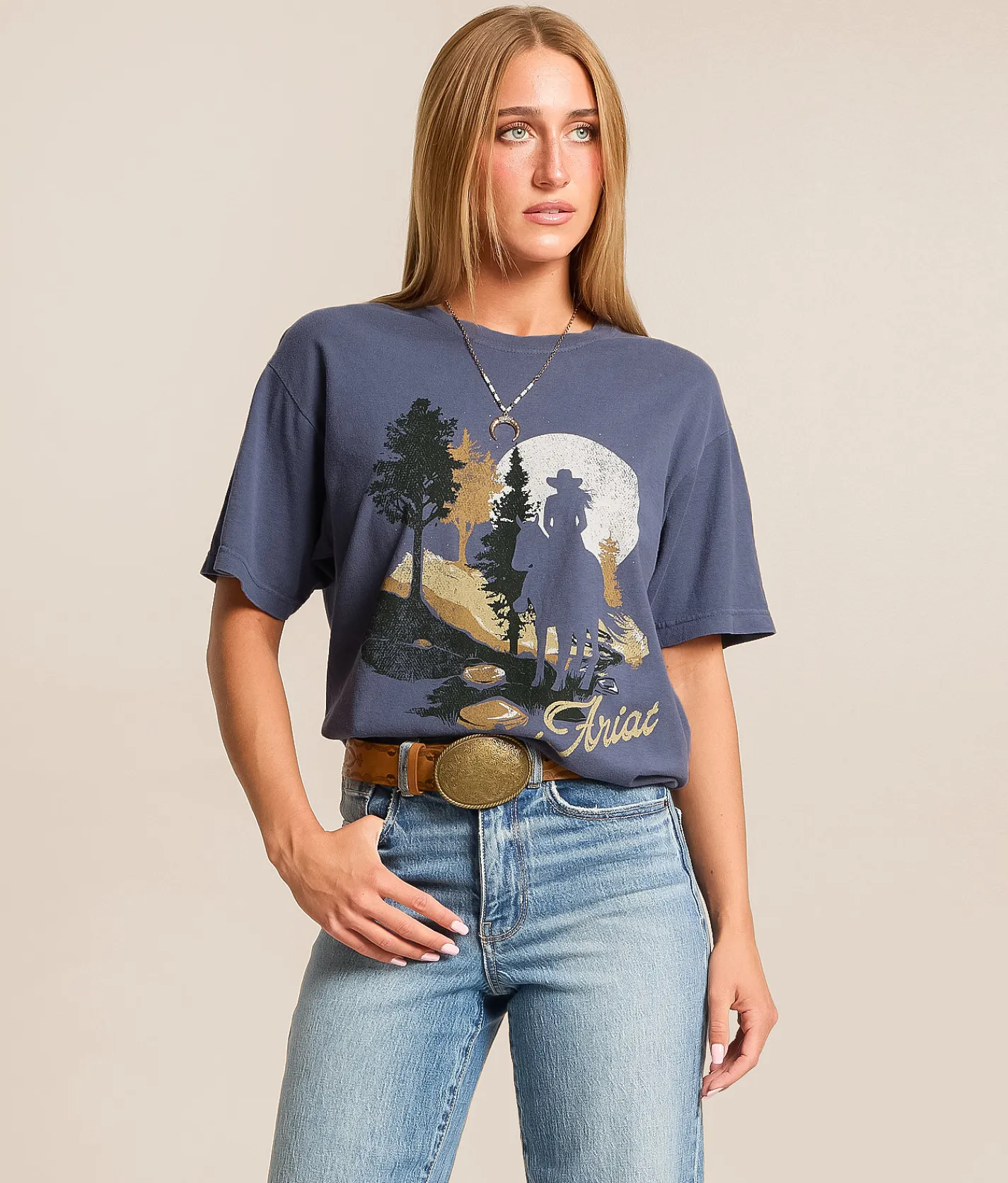 Tops | Ariat Cowgirl T-Shirt Navy