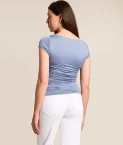 Tops | Willow & Root Cowl Neck Top Country Blue