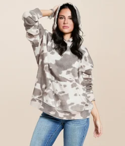 Tops | Gilded Intent Hooded Sweatshirt Cow Print