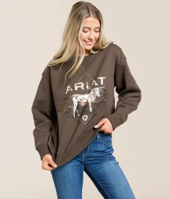 Tops | Ariat Cow Pullover Banyan Bark