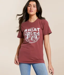 Ariat Cow Rope T-Shirt Brick Discount