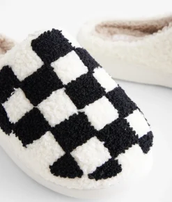 Shoes | Mia Cozi Checker Slipper Black White