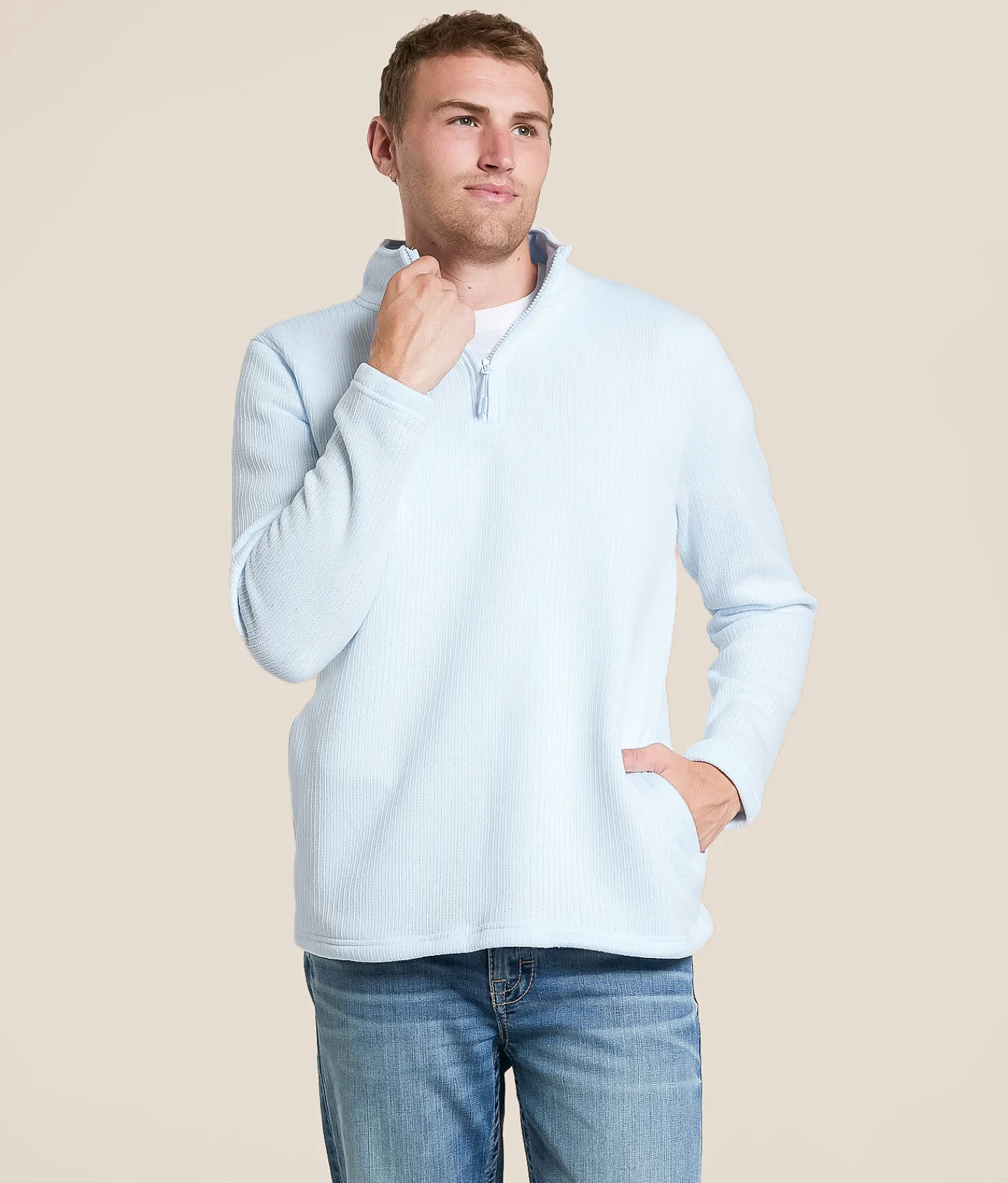 Departwest Cozy Quarter Zip Pullover Sterling Blue Outlet