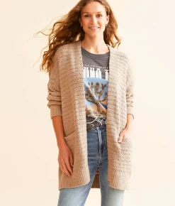 Tops | Daytrip Cozy Striped Cardigan Sweater Cream