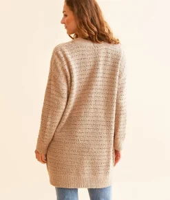 Tops | Daytrip Cozy Striped Cardigan Sweater Cream