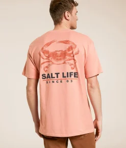 Salt Life Crab Life T-Shirt Pink Clay Outlet