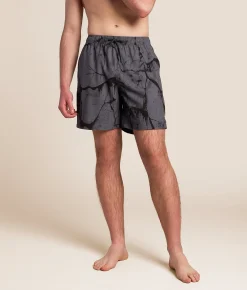 Bottoms|Swimwear | Sullen Cracked Stretch Swim Trunks Grey
