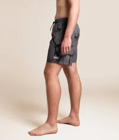 Bottoms|Swimwear | Sullen Cracked Stretch Swim Trunks Grey