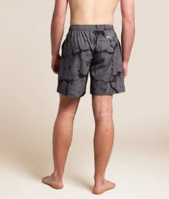 Bottoms|Swimwear | Sullen Cracked Stretch Swim Trunks Grey