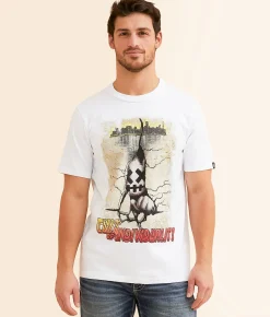 Cult of Individuality Cracked Wall T-Shirt White Clearance