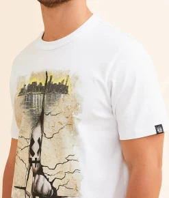 Cult of Individuality Cracked Wall T-Shirt White Clearance