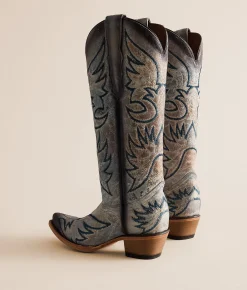 Circle G by Corral Crackled Leather Western Boot Blue Online