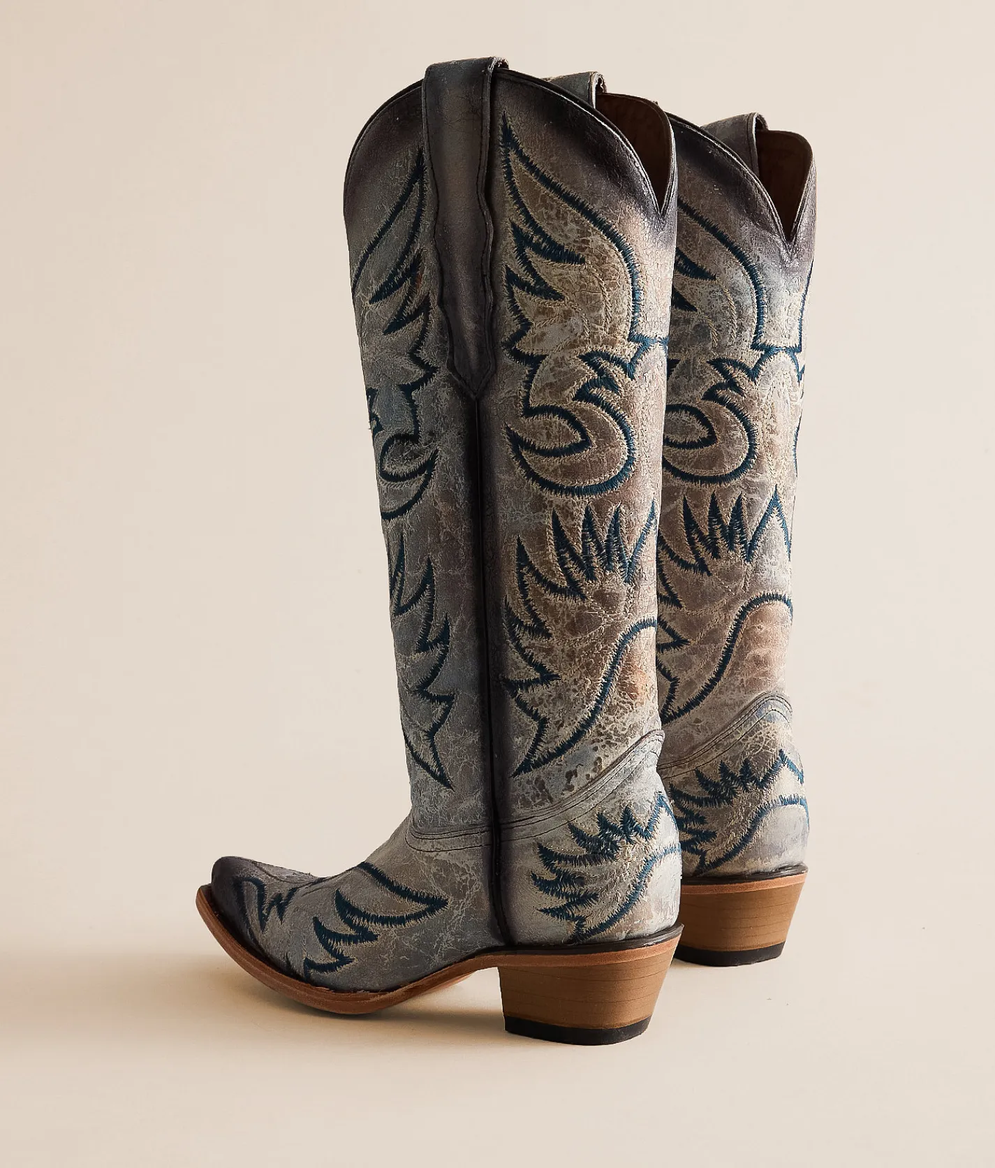Circle G by Corral Crackled Leather Western Boot Blue Online