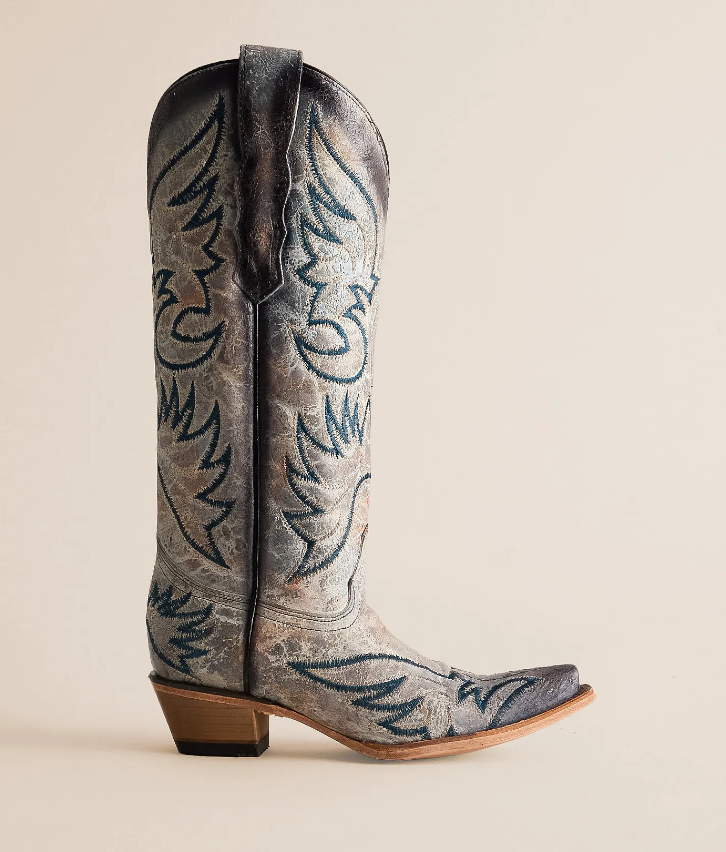 Circle G by Corral Crackled Leather Western Boot Blue Online