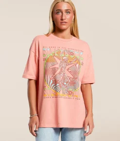 Billabong Crazy Town Oversized T-Shirt Peach Out Online