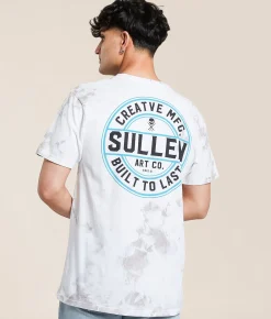 Sullen Creative Corp T-Shirt White Grey Crystal Wash New